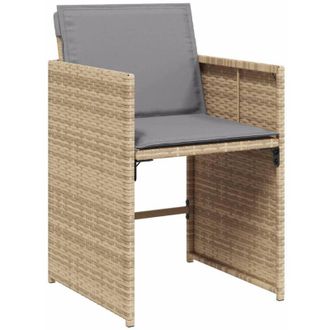 vidaXL Vidaxl - Sillones Jard&iacute;n Con Cojines 4 Uds Rat&aacute;n Sint&eacute;tico Beige Mezcla