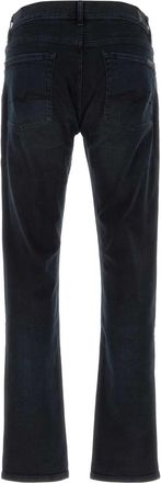 7 For All Mankind Mens Midnight Blue Stretch Denim Jeans Black Exterior: Cotton Elastane