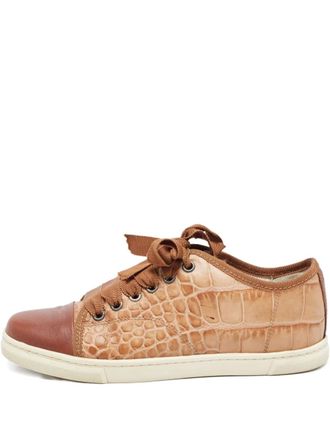 Lanvin Leren sneakers met reli&euml;f - Bruin