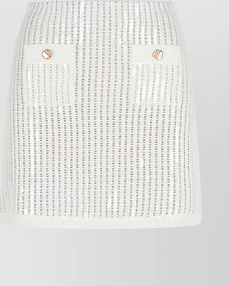 Self Portrait sequin embellished cotton blend skirt