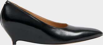 Maison Margiela Court Shoe Leather Wedge Pumps