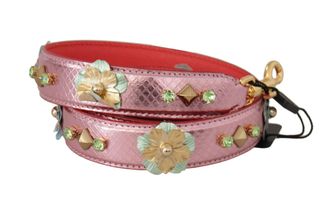 Dolce & Gabbana Studded Leather Shoulder Strap - Pink