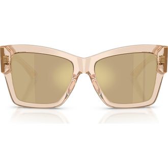 Dolce & Gabbana 55mm Square Sunglasses in Camel /Clear Yellow Gold at Nordstrom