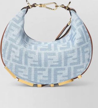 Fendi mini shoulder bag denim texture hardware