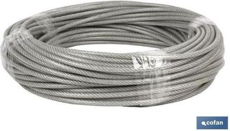 cofan Cable Acero (10mm) 8x10mm 6x19+1 Plast. (25 M), Cable De Acero Plastificado Cristal En Rollos De 25, 50 Y 100 Metros De Longitud. - Cofan