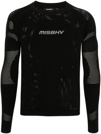 Misbhv logo-appliqu&eacute; open-knit jumper - Black