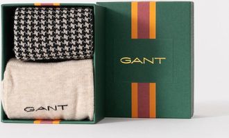 GANT Mens GANT 2 Pack Mens Houndstooth Pattern Socks Gift Box - 5 Black - Size: 9/9.5/10/10.5/11