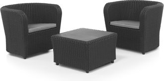 Shaf Shaf - Set Nova Tete A Tete Grafito Con 2 Sillones Y Mesa De Centro. Sp-berner