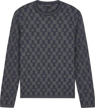 Emporio Armani Textured Cropped Crewneck Sweater