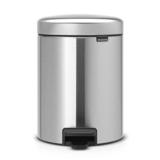 Brabantia Cubo De Basura Con Pedal De 5 L, Acero Mate - New Icon - Brabantia