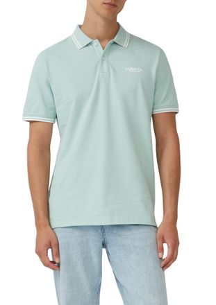 s.Oliver Poloshirt S.OLIVER, Herren, Gr. L, gr&uuml;n (ocean gr&uuml;n), Piqu&eacute;, Obermaterial: 100% Baumwolle, unifarben, regular fit taillenbedeckt, Rundhals, kontrastfa