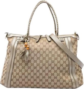 Gucci Pre-owned Bella Satchel - Dames - Vintage Shopper - Beige - ONE Size - Leer - Vintage
