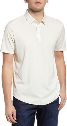 Travis Mathew A Class Stripe Pima Cotton Blend Polo in Heather White at Nordstrom Rack, Size Xxx-Large