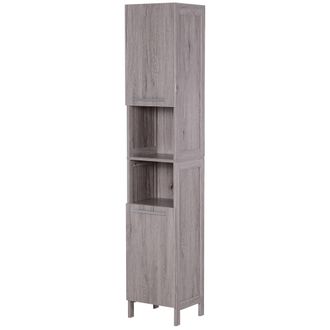 Kleankin Kleankin - Mobile Bagno Salvaspazio In Mdf Con Armadietti A 2 Ante E Ripiani