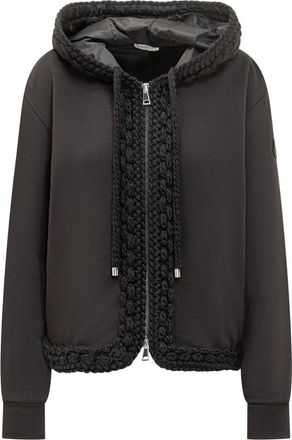 Moncler Black Solid Hood Sweatshirt