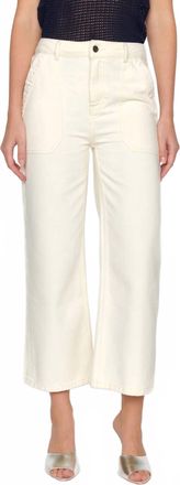 Christy Lynn Dorian Cropped Denim Pant In Ecru
