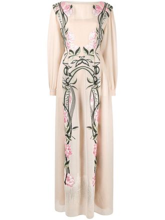 Alberta Ferretti Maxi-jurk met lange mouwen - Roze