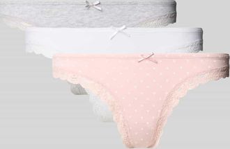 Jake*s Casual String mit Spitzenbesatz in Hellrosa, Gr&ouml;&szlig;e XL