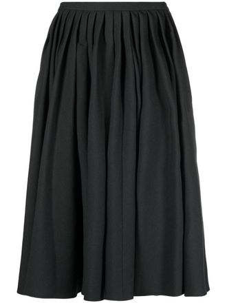 Quira pleated full wool skirt - women - Virgin Wool/Cotton - 40 - Grey