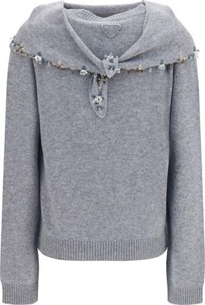 Prada Womens Gray Cashmere Sweatshirt Clothing