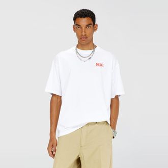 Diesel Cotton T-shirt with Diesel Biscotto print - T-Shirts - Man - White