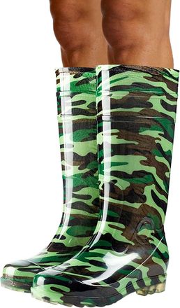 Generic Womens Wellington Boots Knee Ladies Wellie Rubber Chemical Resistant PVC Anti-Skid Sturdy Grip Shoe Comfortable Chelsea Shoes Wider Calf Fitting Rain 