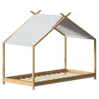 Atmosphera Cama Juvenil Infantil Tienda De Campa&ntilde;a Ilian Blanco Y Roble 90x190 Cm