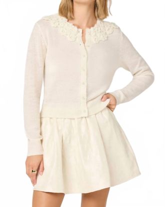 Astr Meadow Cardigan Top In Off White