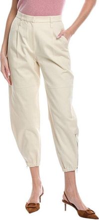 Brunello Cucinelli Cream Tapered Trousers With Pleats, Brand Size 44 (US Size 10)