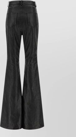 Rick Owens lamb leather flared trousers