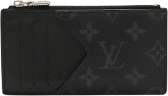 Louis Vuitton Pre-owned Wallets, female, Black, Size: ONE SIZE Pre-owned Taiga Monogram Coin Card Holder M30271