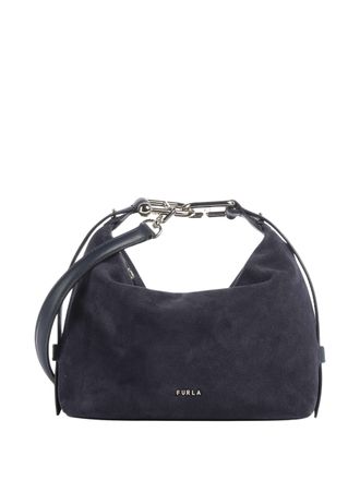 Furla Black Tonie Mini Hobo Brushed Leather Shoulder Bag