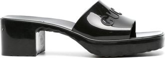 Gucci 60mm logo-embossed sandals - women - Rubber/Rubber/Rubber - 35 - Black
