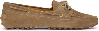 Tod's Womens Loafers Suede Beige Calfskin