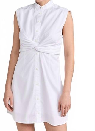 Rag & Bone Louisa Cotton Poplin Mini Dress In White