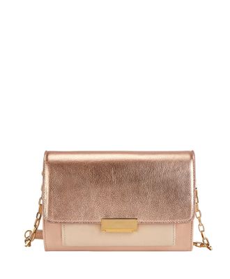 Gigi Kate Crossbody Bag In Metallic Rose