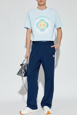 Casablanca T-shirt With Logo, Mens, Light Blue