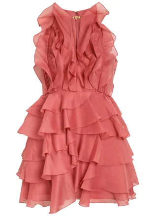 Aje Aje Cleo Ruffled Chiffon Mini Dress - Pink - 12 (UK12 / M)