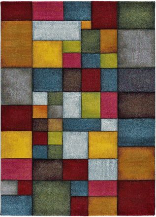 Atticgo Alfombra geom&eacute;trica multicolor 120x170 cm