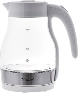Maestro Mr061 Tetera El&eacute;ctrica 1,7 L 2200 W Transparente, Blanco