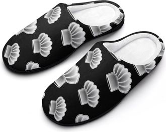 Generic Chef Hat Cotton Slippers for Women Indoor Outdoor Slipper Slip-On Memory Foam Home Shoes