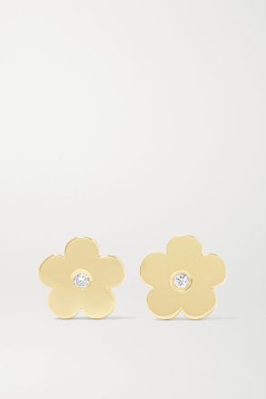 Jennifer Meyer Orecchini In Oro 18 Carati Con Diamanti Large Daisy