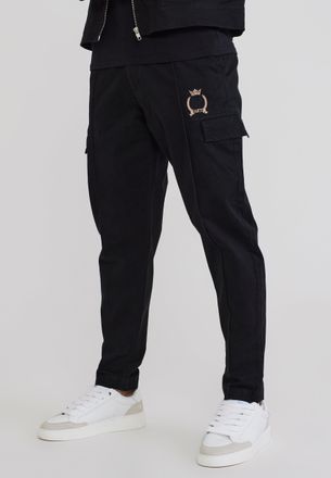 Siksilk Pantalones Chinos Plisados Negros para Hombre 38