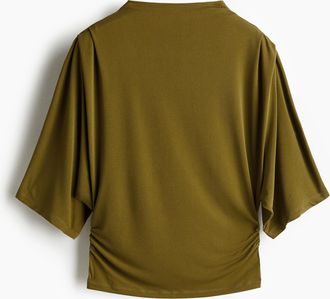 H&M Drapiertes Shirt - Green