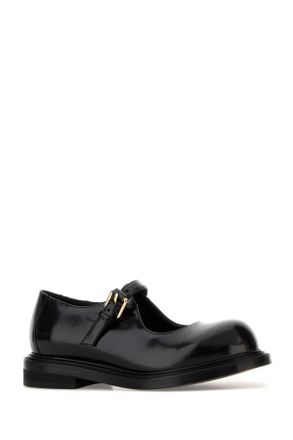 Moschino Womens Black Leather Olivia Ballerinas Nero Mocassini Loafers