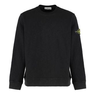 Stone Island Sweatshirts, male, Black, Size: 3XL Crew Neck Sweatshirt