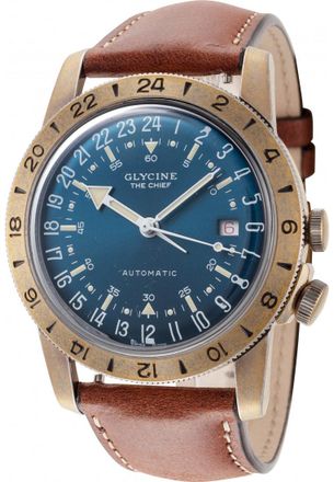Glycine GL0414 Mens Airman The Chief Watch - Brown - One Size