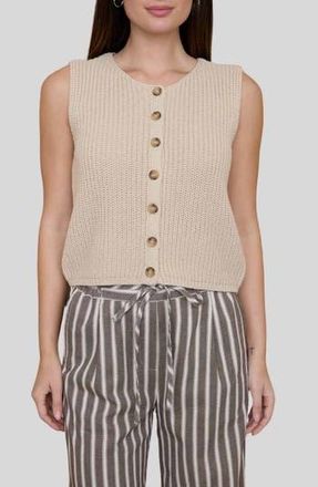 Blu Pepper Button-Up Sweater Tank in Light Khaki at Nordstrom Rack, Size Medium