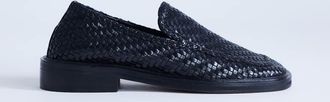 Topshop Bali - Mocassini bassi in vera pelle intrecciata neri-Nero