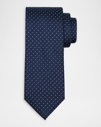 Brioni Men & apos;s Micro-Polka Dot Silk Tie